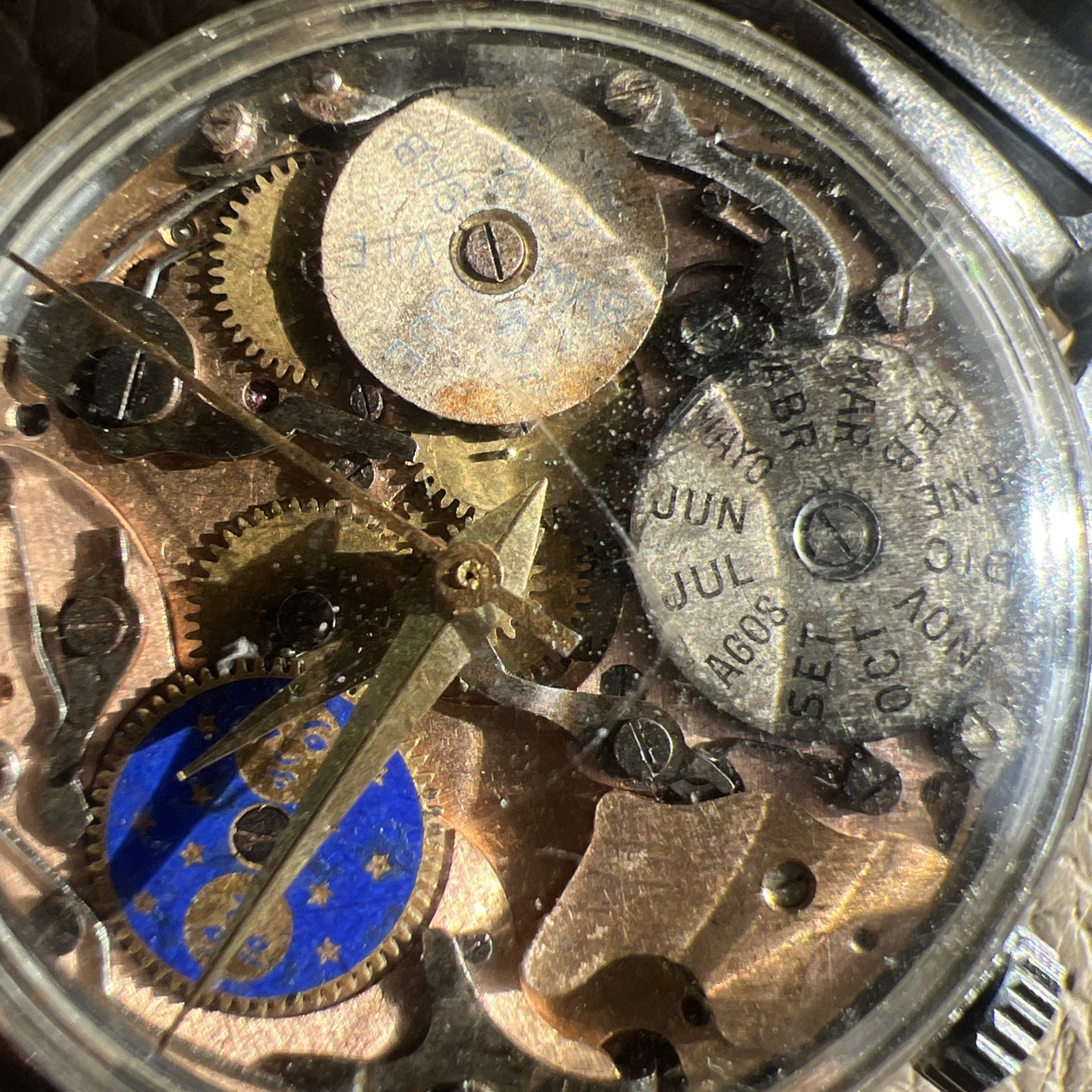 Vintage Men’s Valjoux 90 Triple Date MOONPHASE Large Case Project Running