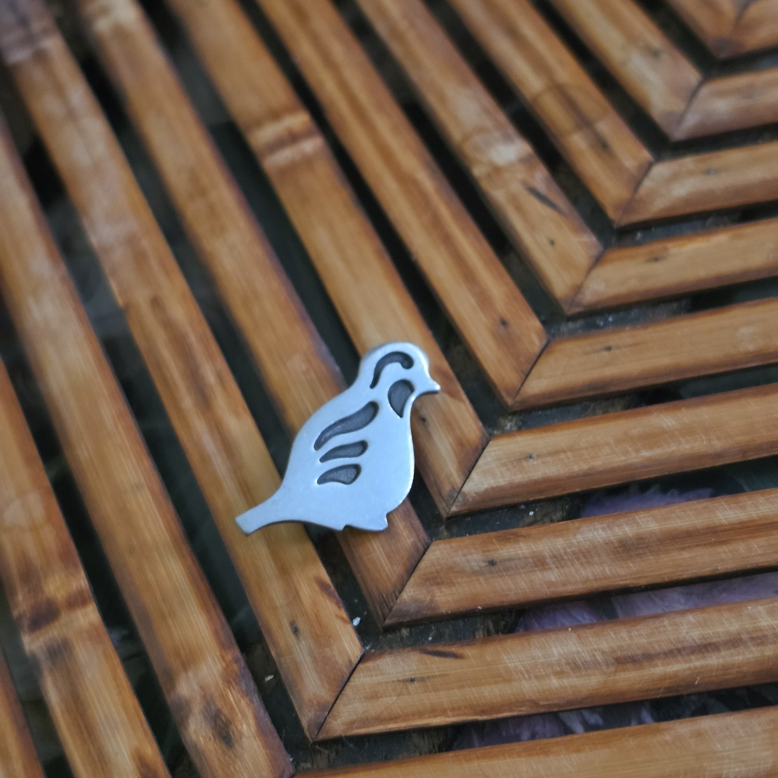 Vnyg Rune Tennesmed Sweden Pewter Bird Brooch Modernist Mid Century Pin Signed