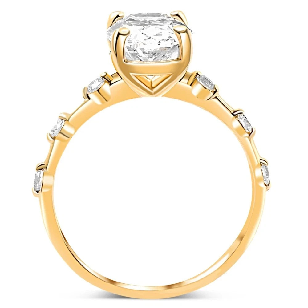 2.75 Ct Oval Cut Natural Lab Grown Diamond Wedding Ring 14K Yellow Gold Sz 7