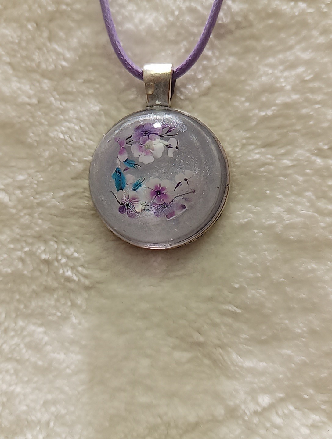 Resin Pendant Necklace Hand Crafted
