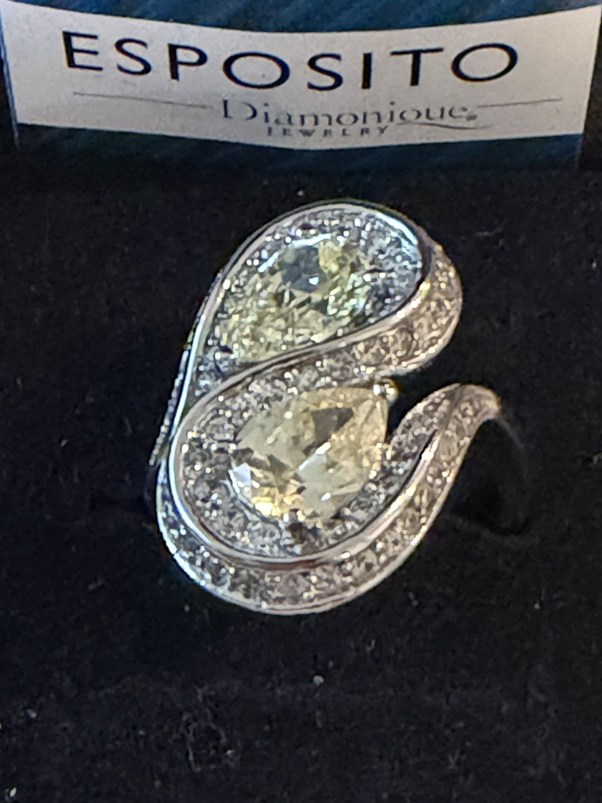 Joseph Esposito Vintage Citrine Gemstone Ring, Stamped Sterling ESPO Sz 6