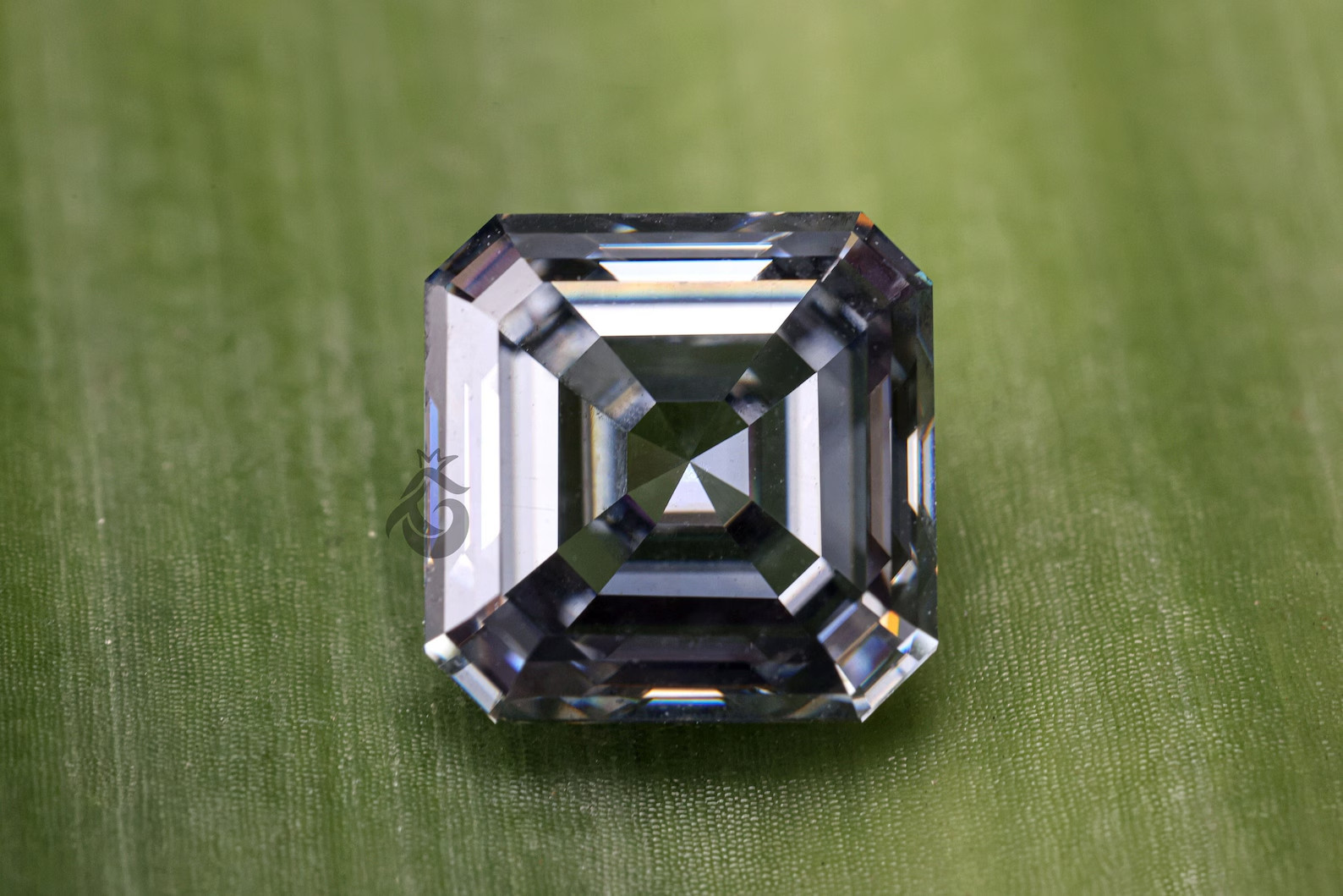 CERTIFIED 4.15 Ct Natural Gray Diamond Asscher cut LOOSE VVS1/ 8.4 mm