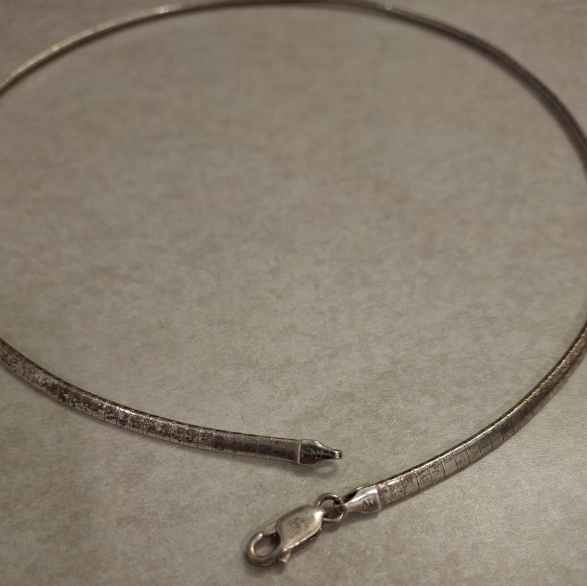 Sterling Silver 17″ Flat Snake Chain Necklace Choker 925 Pre-Owned 16.44g Italy