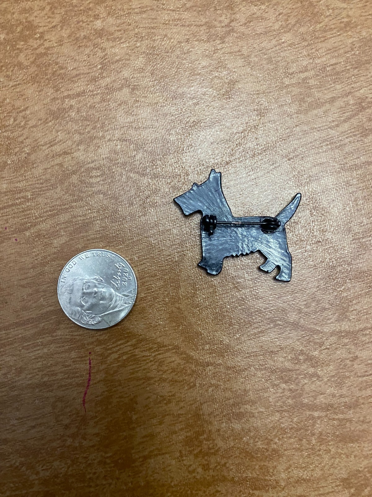 Vintage Scottie Dog Brooch Black Rhinestone Scottish Terrier Pin Gunmetal