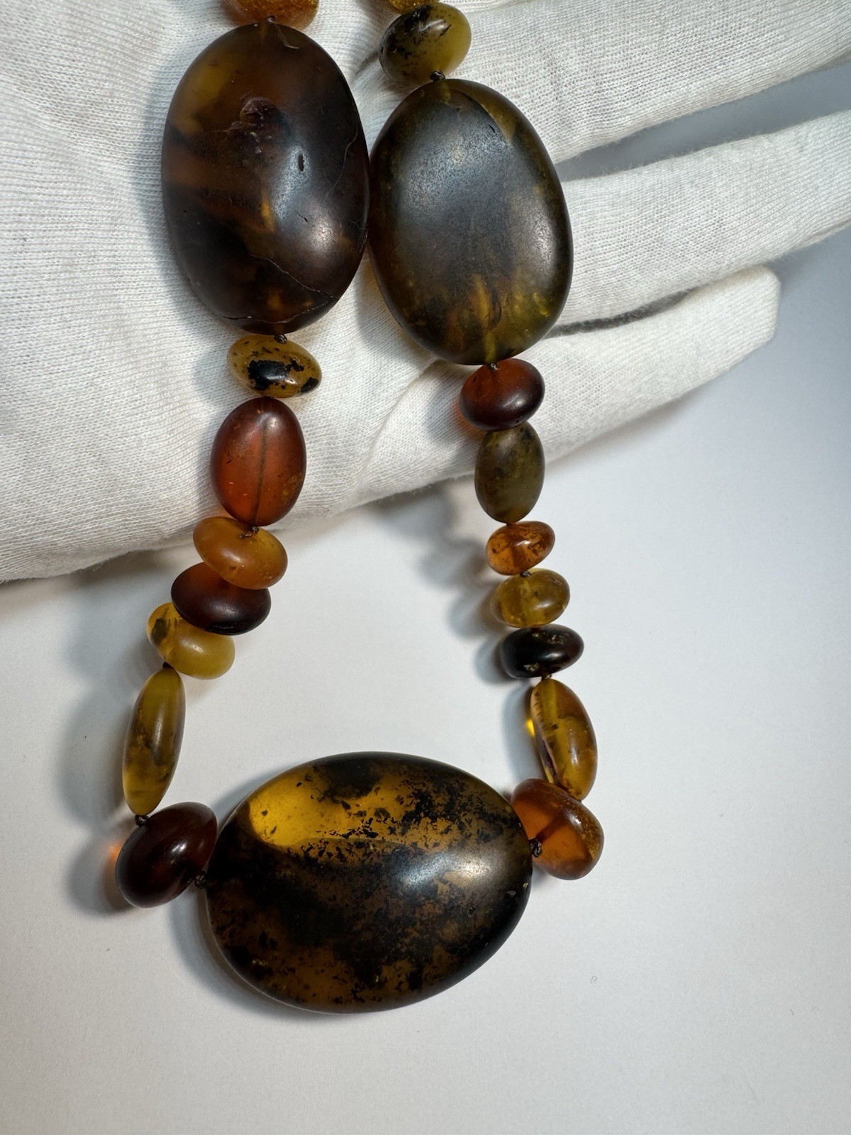 Natural Baltic Amber Statement Necklace, Dark Cognac Butterscotch 79g 80cm