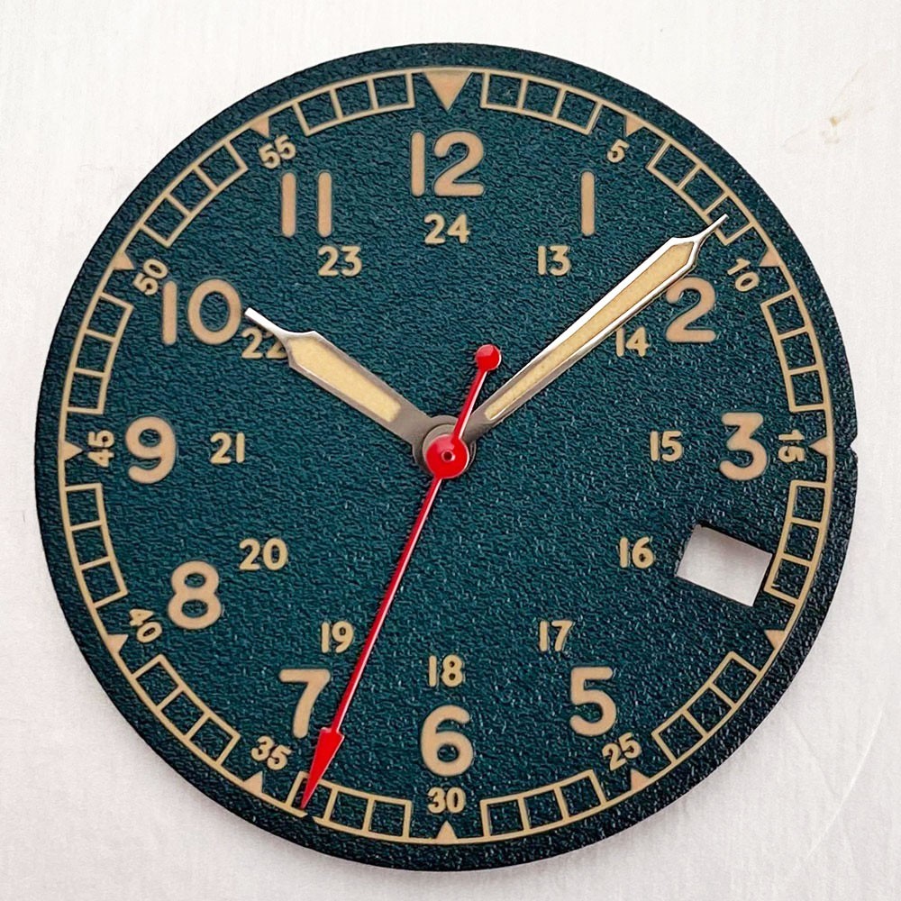 New 29mm Black White Blackish-green Arabic Watch Dial Fit NH35 NH36 NH38 Move