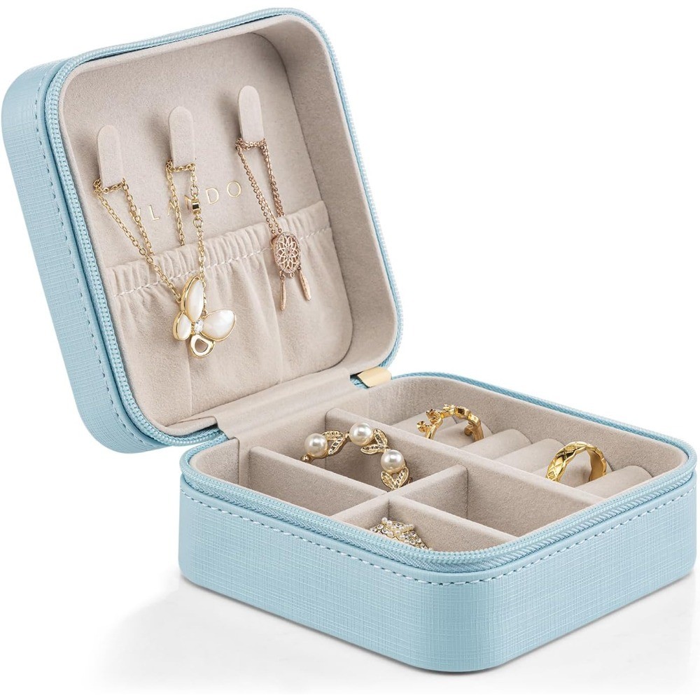 Small Travel Jewelry Box Organizer Display Case for Girls Women Gift Rings