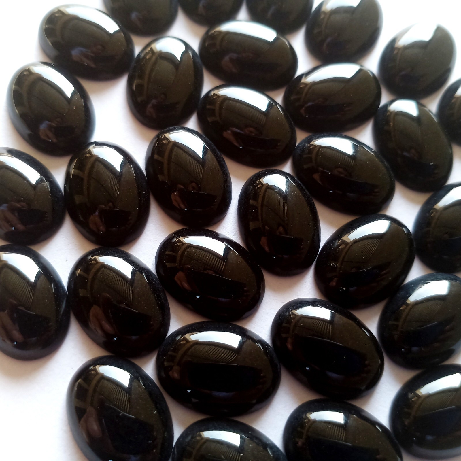 Amazing Black Onyx Oval Cabochon Calibrated Size 3x5mm To 8x10mm Onyx Gemstone