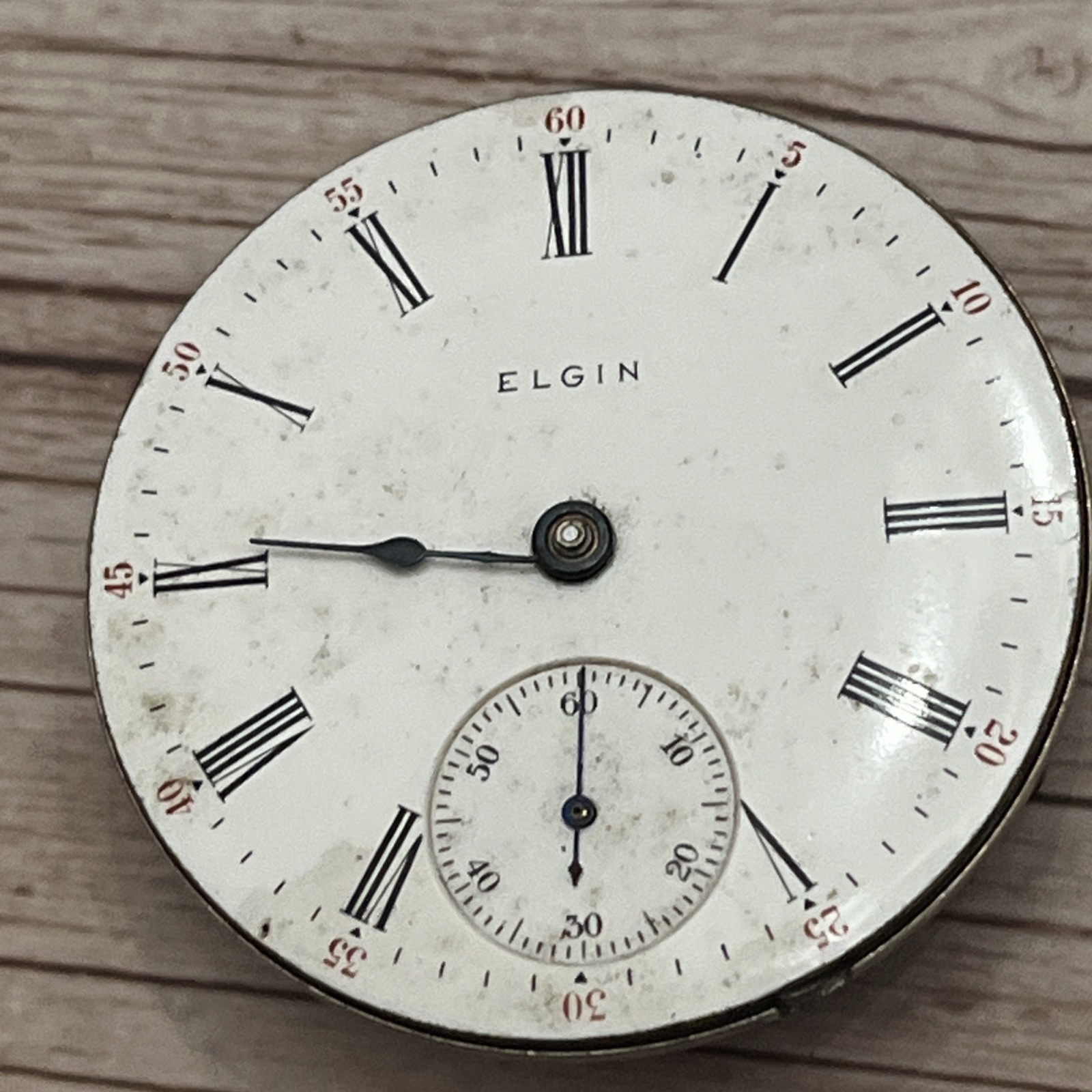 Antique 1901 Elgin Grade 207 18s 7j Model 4 Hunting Pocket Watch Movement Parts