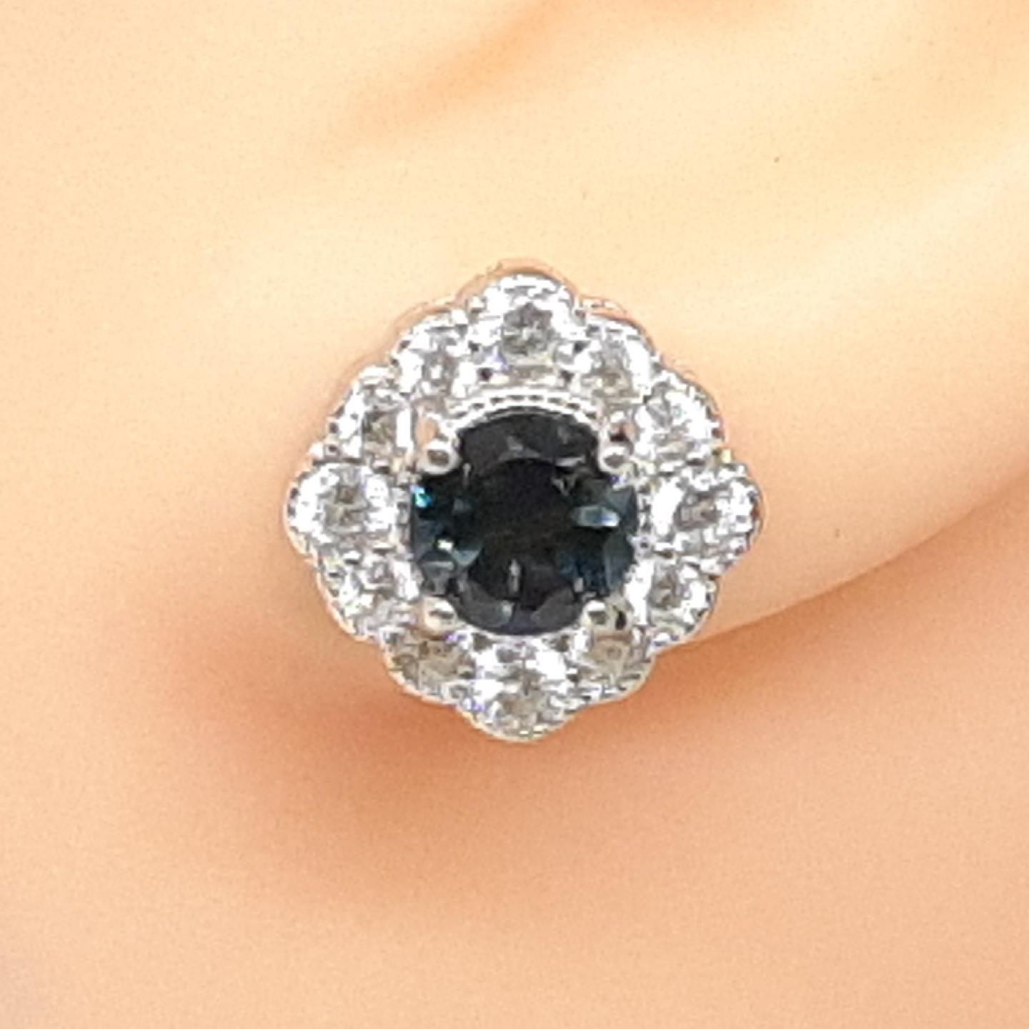 World Class 1.72ctw London Blue Topaz & White Sapphire 925 Silver Earrings