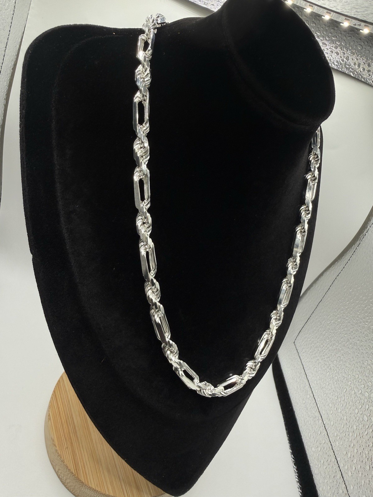 20” 7mm Milano Figarope Necklace-Solid 925 Silver
