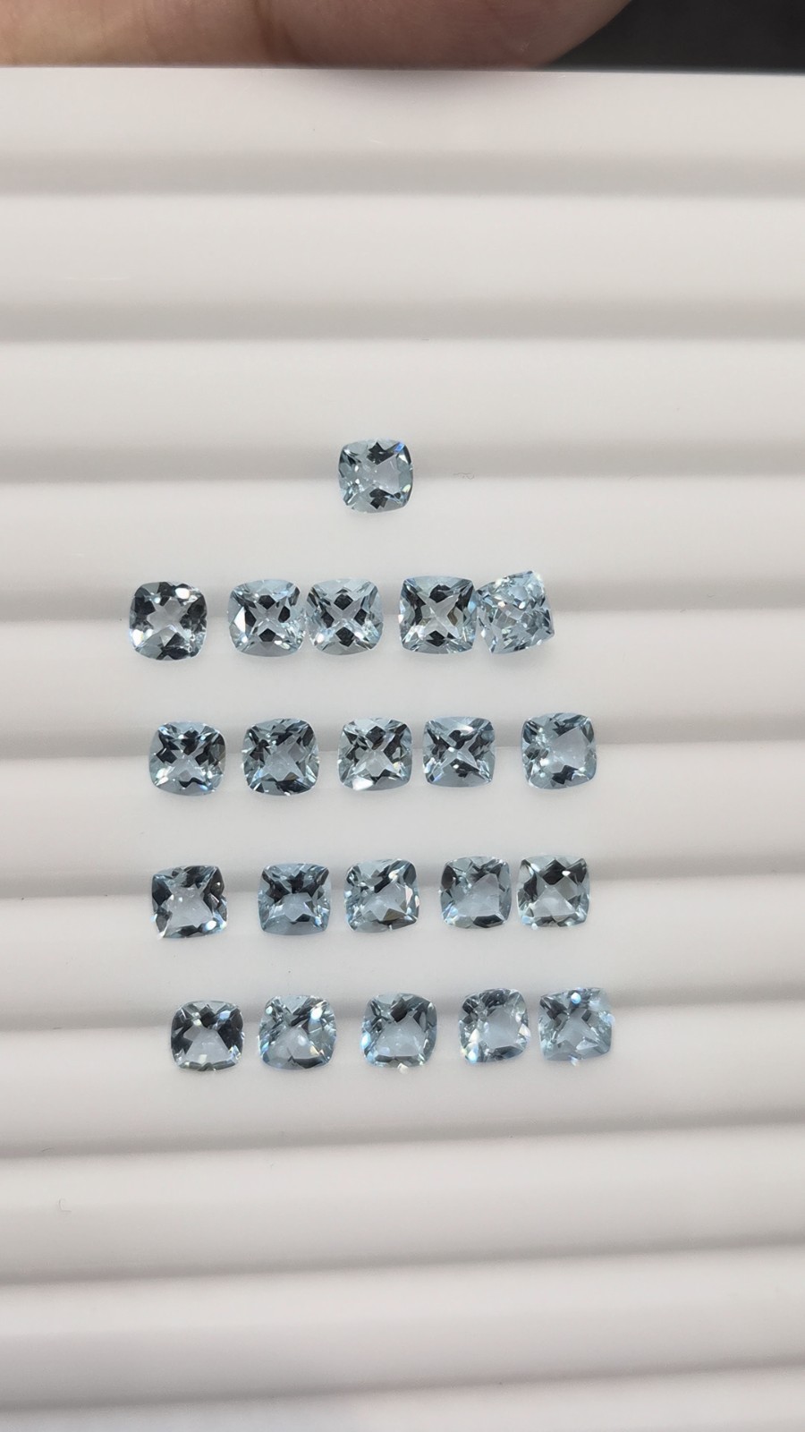 Natural Aquamarine Cushion Cut 4mm Calibrated Lot 21 Pcs 9 Ct Loose Gemstone