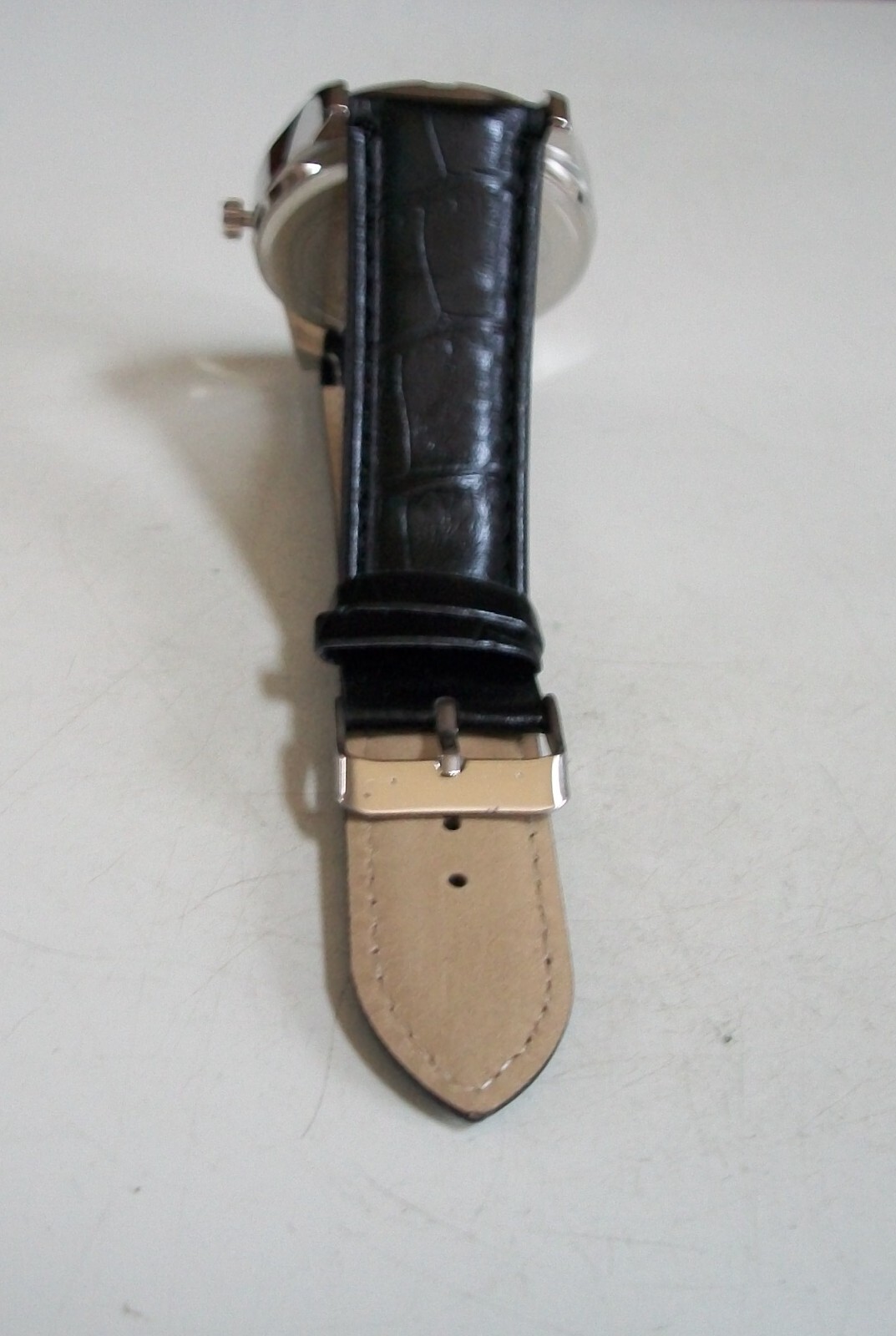 Men’s Gold Or Silver Black Or Brown Leather Band Day & Date Fashion Casual Watch