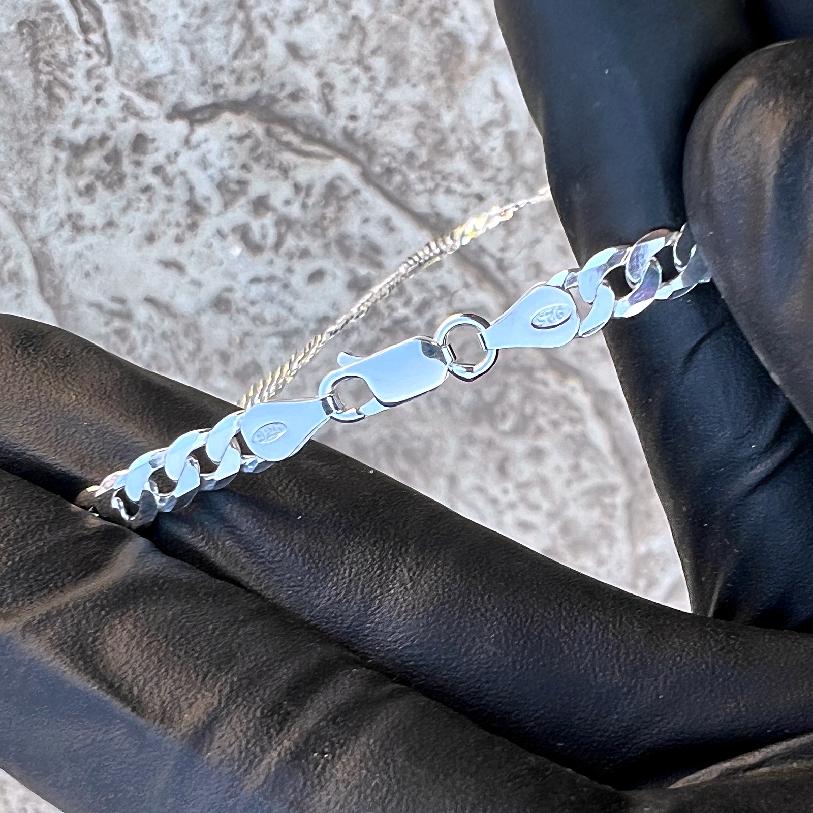 Real Italy 925 Sterling Silver Flat Cuban Link Chain Necklace Mens & Women 5MM