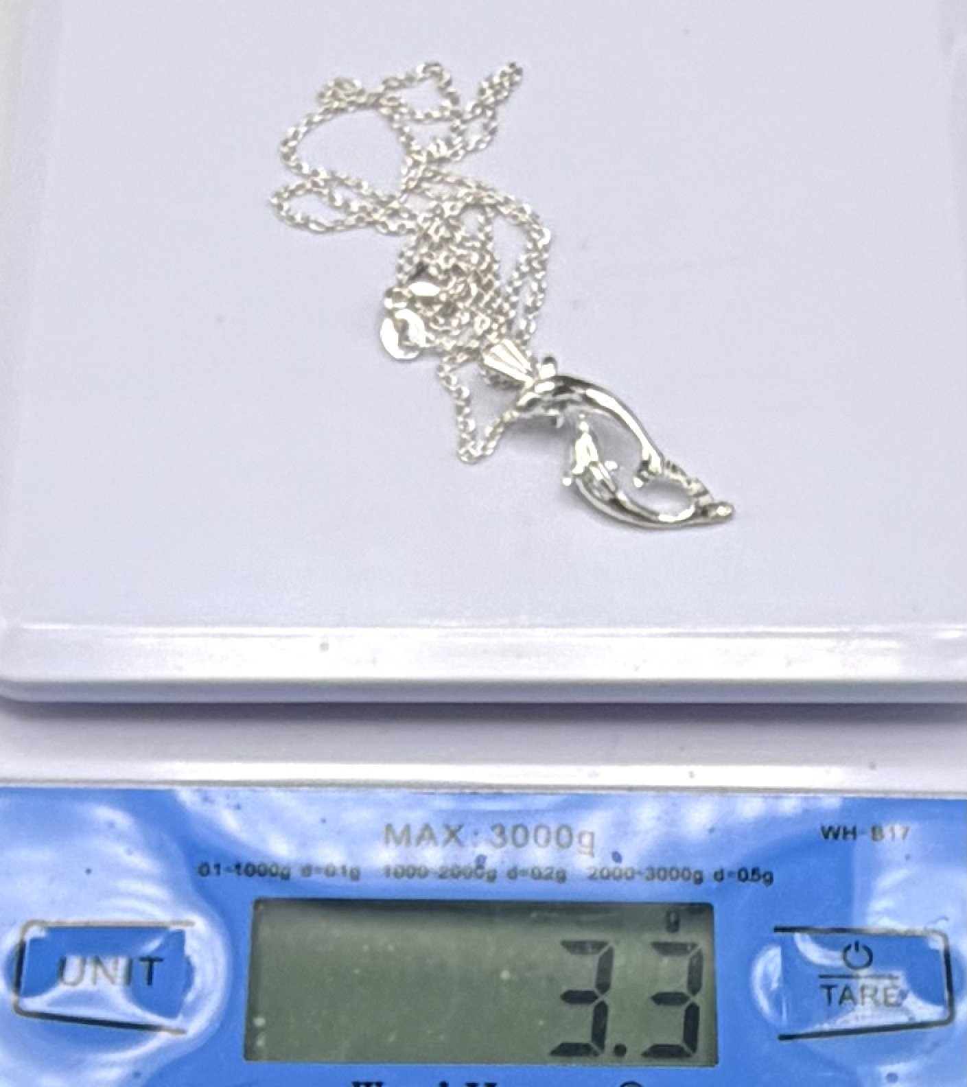 Sterling Silver Ocean Double Dolphin Pendant Necklace 18″ NWT 3.3g Gift Box
