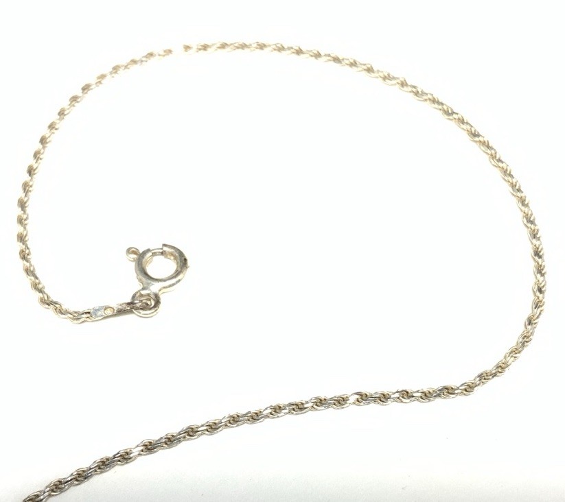 SU Sterling Silver 925 Rope Chain Necklace 16.75-inches LY06