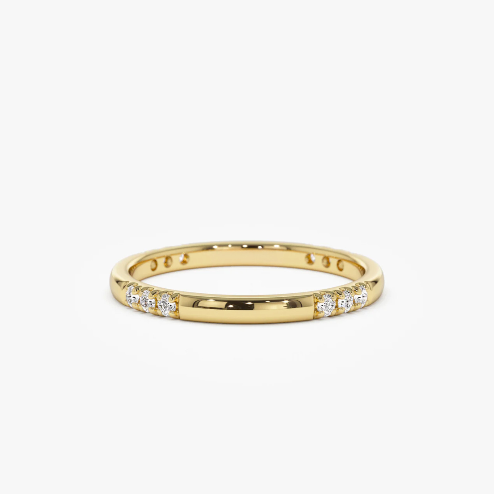 0.20 Ct Natural Round Cut Diamond Eternity Wedding Band Ring 14k Yellow Gold