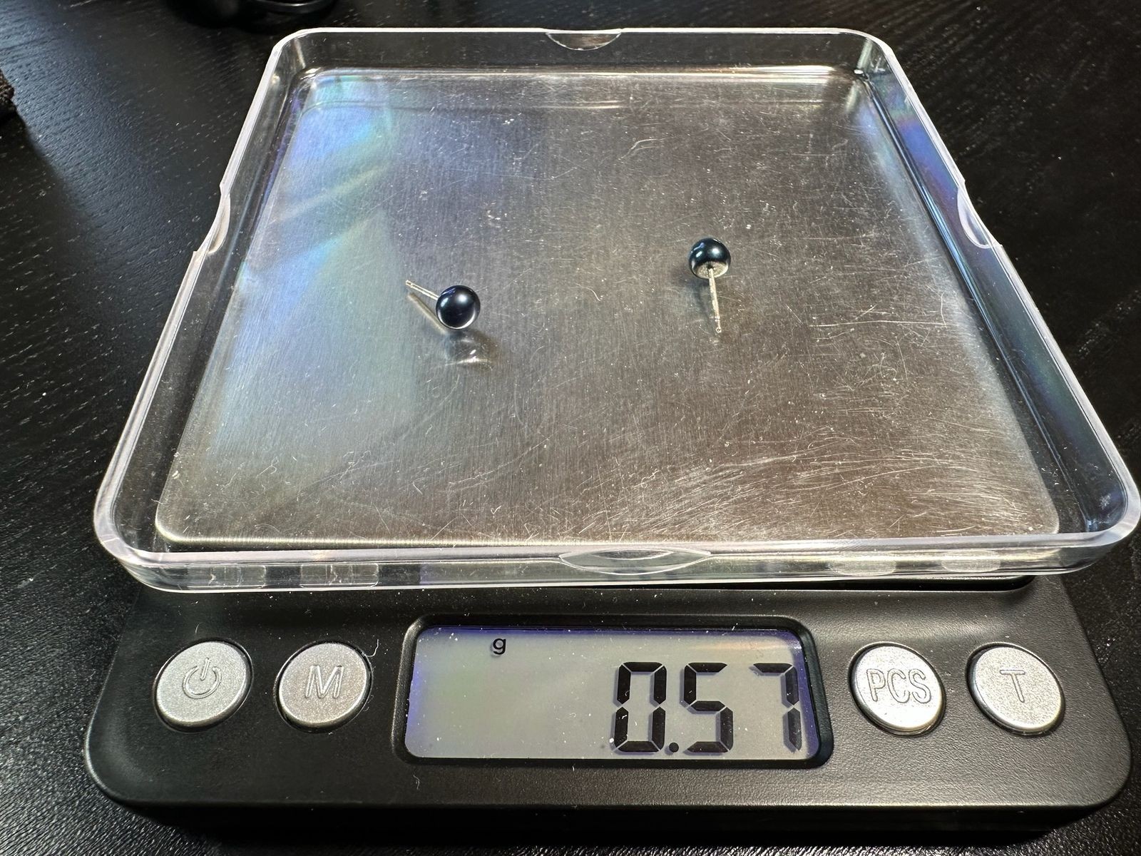 0.57g Vintage Sterling Silver 925 Dark Stud Earrings Classic M