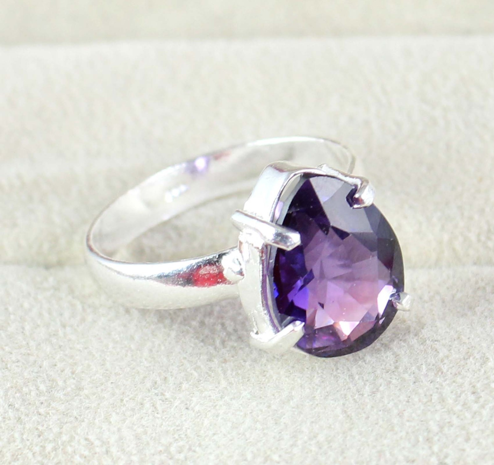 Gemstone Anniversary Ring 6.85 Ct Natural Pear Boysenberry Sapphire Certified