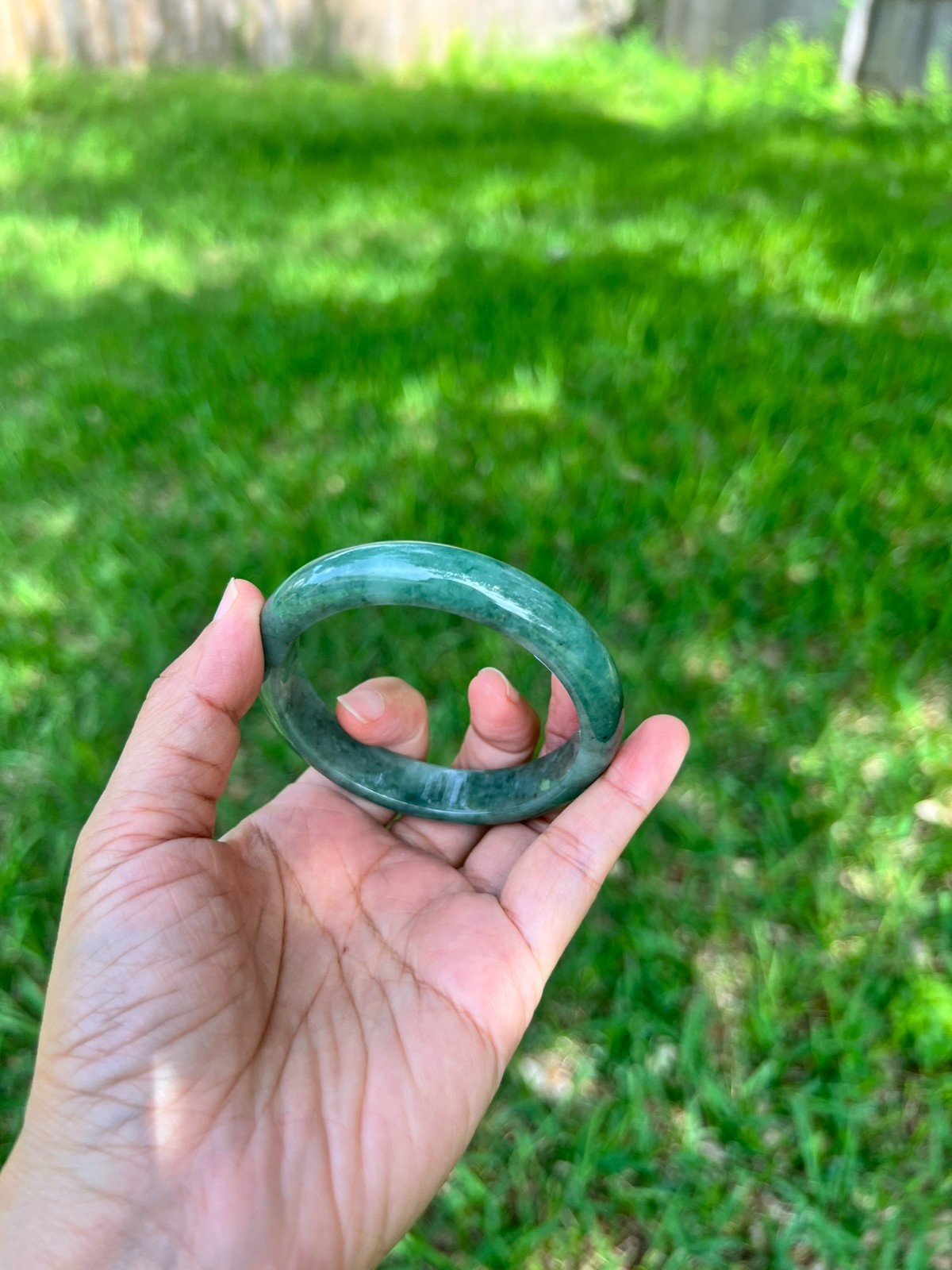 Full Rich Green 100% Natural Grade A Jadeite Jade Bangle Bracelet 57.8mm H186