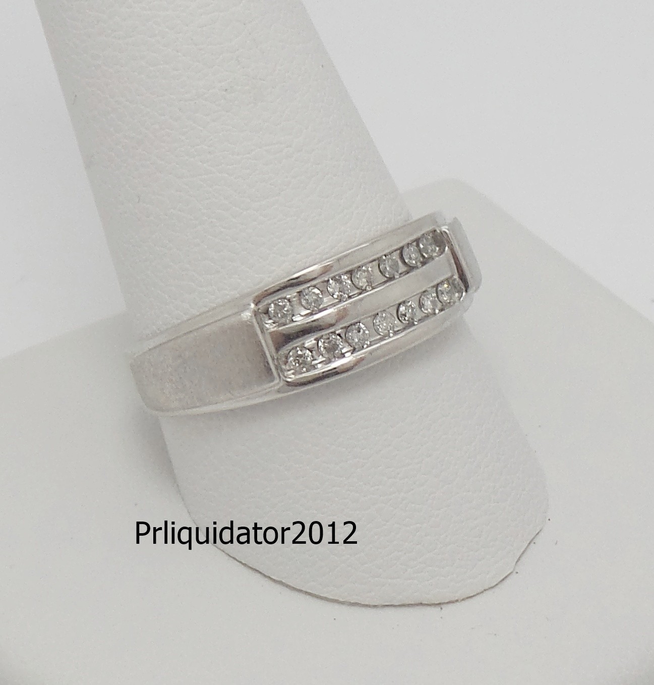 1/5CT MENS NATURAL DIAMOND WEDDING BAND BRIDAL RING 10K WHITE GOLD