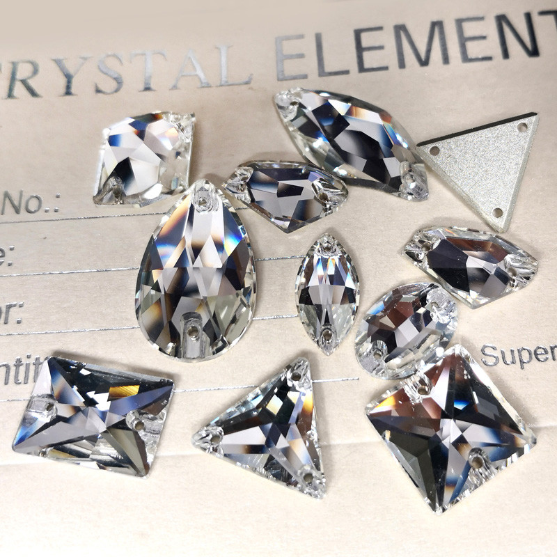 All Shapes Clear YANRUO Flatback Strass Sew on Crystal Rhinestones for Garment