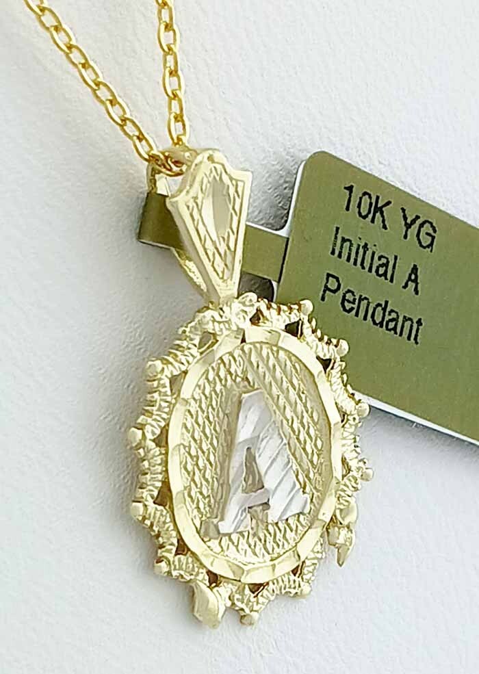 INITIAL “A” PENDANT 10K YELLOW GOLD – New With Tag – FREE CHAIN