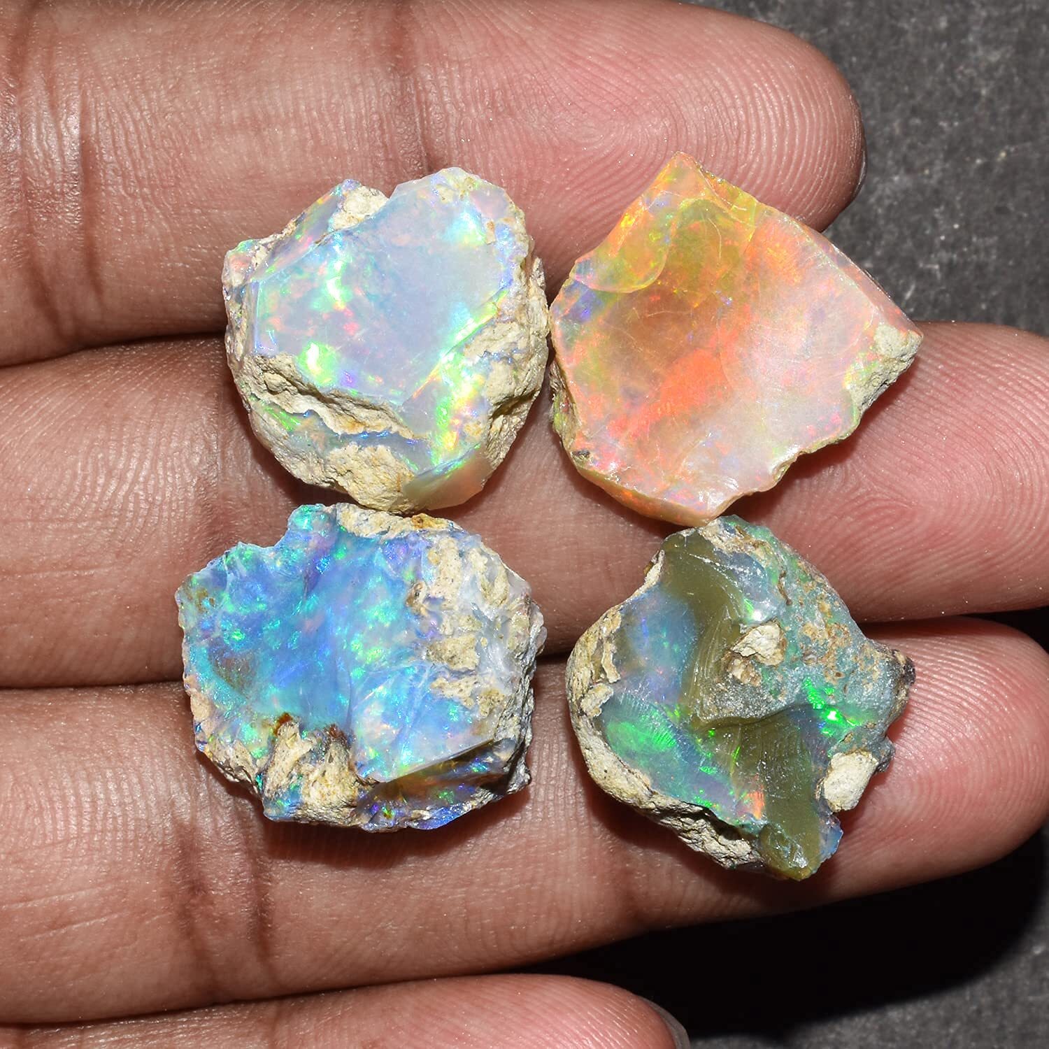 Ethiopian Opal Raw Lot, Fire Play Opal, Opal Supply, Jewelry Making Stones -00