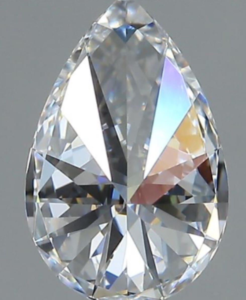 PEAR EXCELLENT CUT 0.93 CT E-F VVS2 CVD LAB GROWN LOOSE DIAMOND
