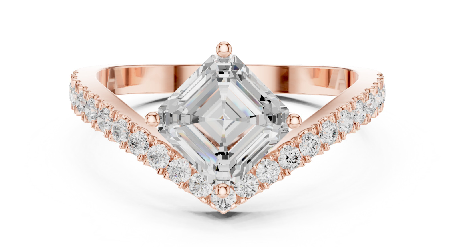 Asscher Certified 1.2 Ct Lab Grown Diamond Promise Engagement Ring 14K Gold Over