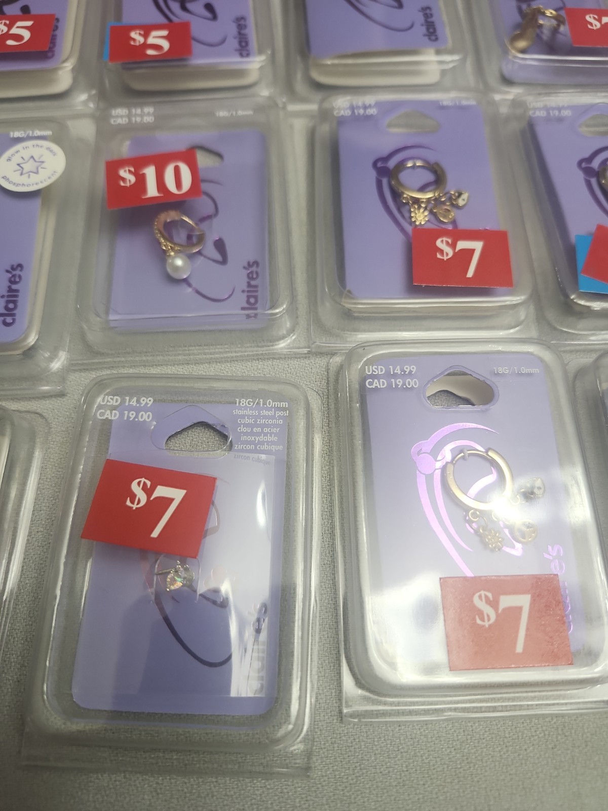 Claire’s Ear Jewelry Bulk Lot 18 Pieces