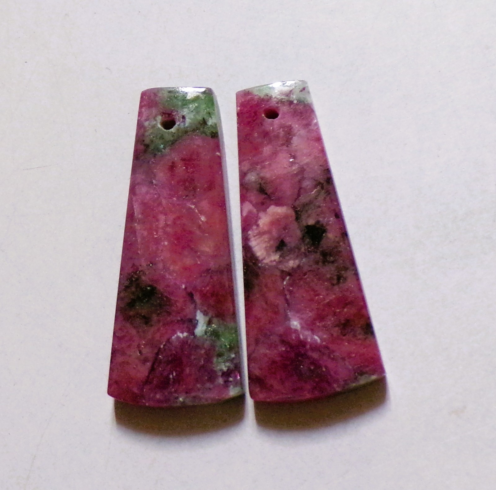 41.60 Cts Natural Ruby Zoisite Drilled Cabochon Match Pair Gemstone 32X13MM D124