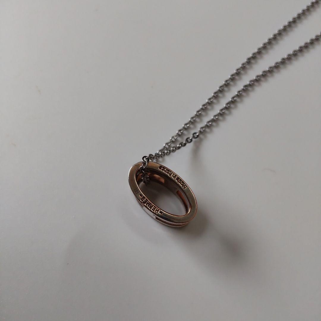 HERMES Pop H Mini Necklace Pink Silver Chain Pendant Logo from Japan