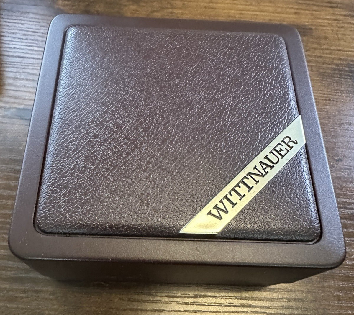 Vintage Wittnauer Brown Plastic Hinged Watch Box (BOX ONLY) – Nothing Inside