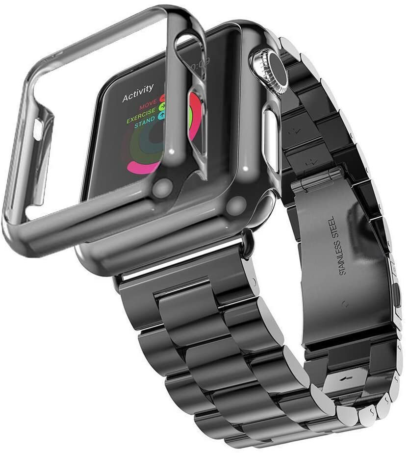 For Apple Watch Series 6 5 4 3 2 1 SE 38 40 42 44mm Metal iWatch Strap Band Case