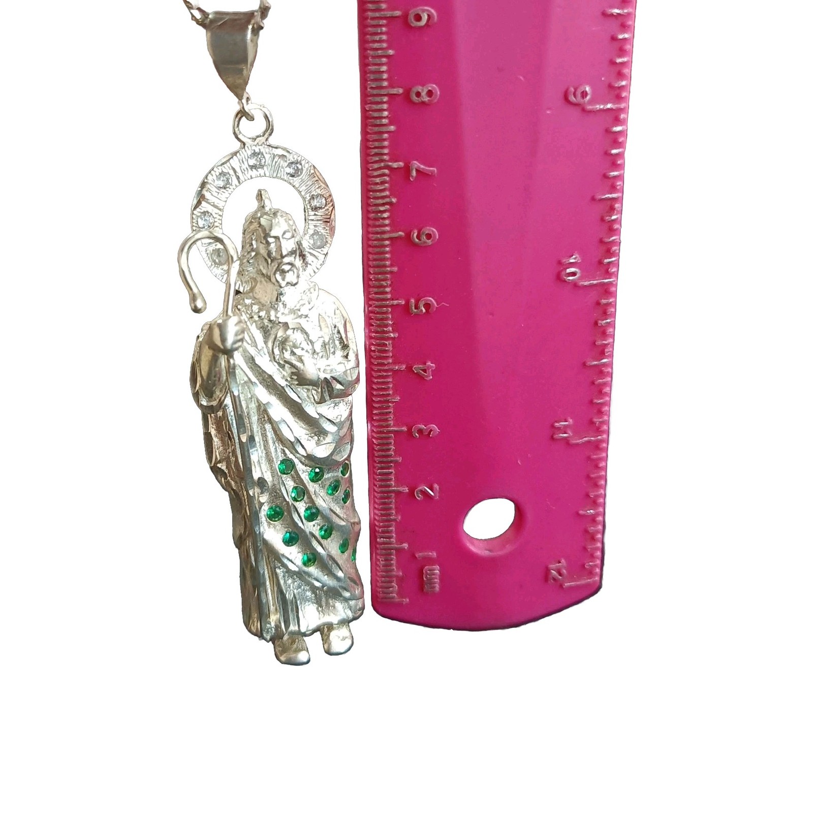 Dije San Judas Tadeo Grande Plata Mexicana 925 Sterling Silver Saint Jude