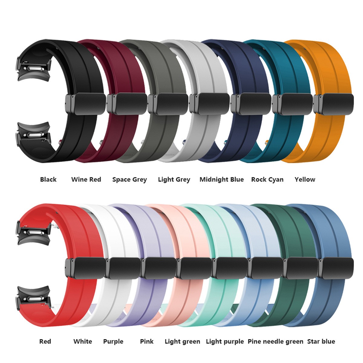 Fits Samsung Watch4/5/6 Classic Silicone Watch Strap Flexible Waterproof Band