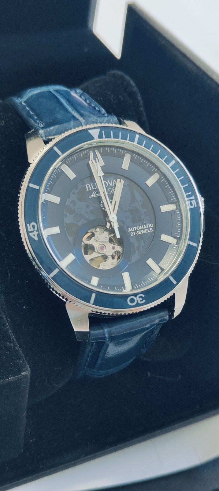 Bulova Marine Star Blue Dial Men’s Watch 96A291 BEAUTIFUL WATCH!!! PLUS 1 COIN!!