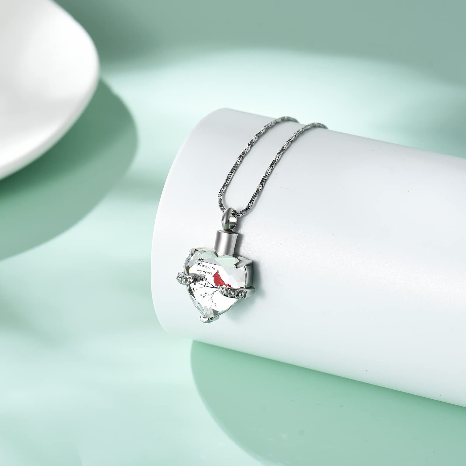 Cremation Jewelry Red Cardinal Urn Necklace for Ashes for Women Always in My …
