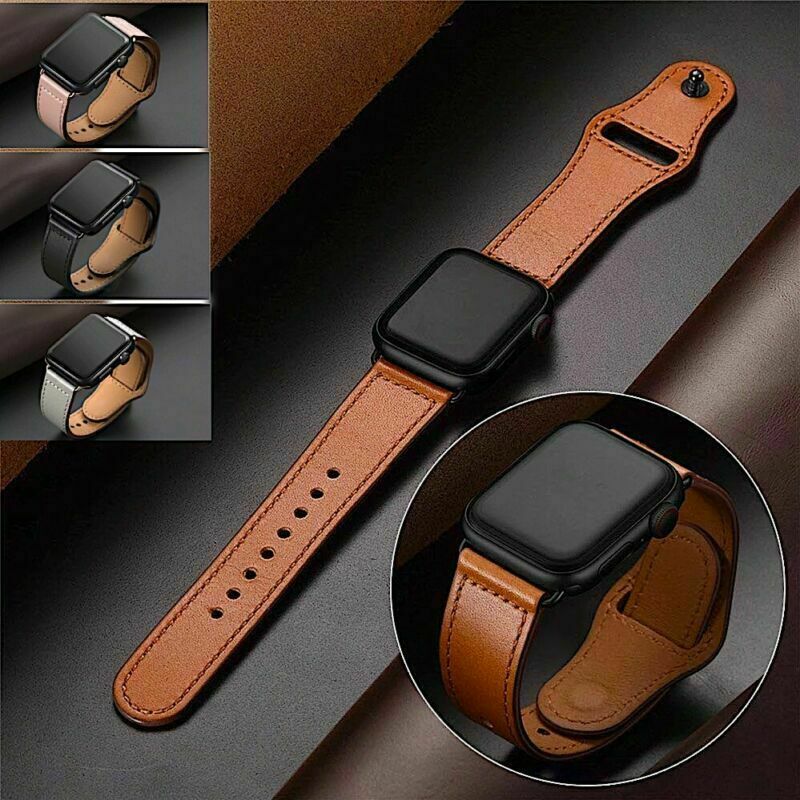 Leather Apple Watch Band Strap for Apple iWatch Series 9 8 7 6 5 4 3 41/45/49mm