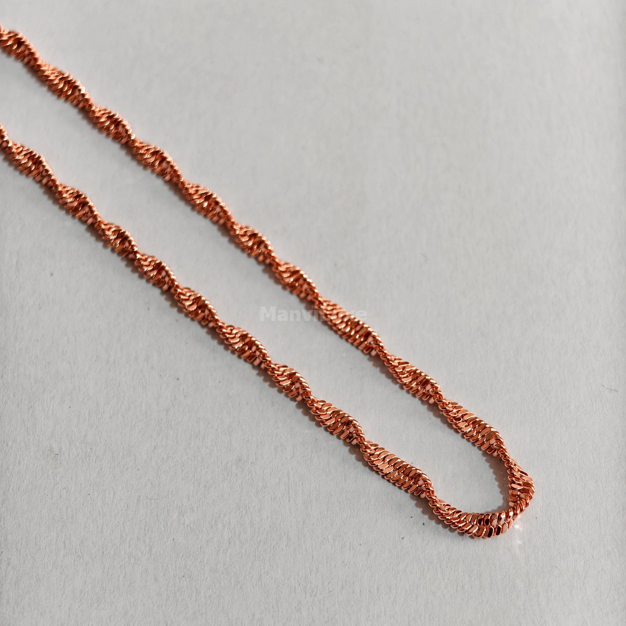 Pure Copper Singapore Chain Necklace, Twisted Dainty Layering Jewelry
