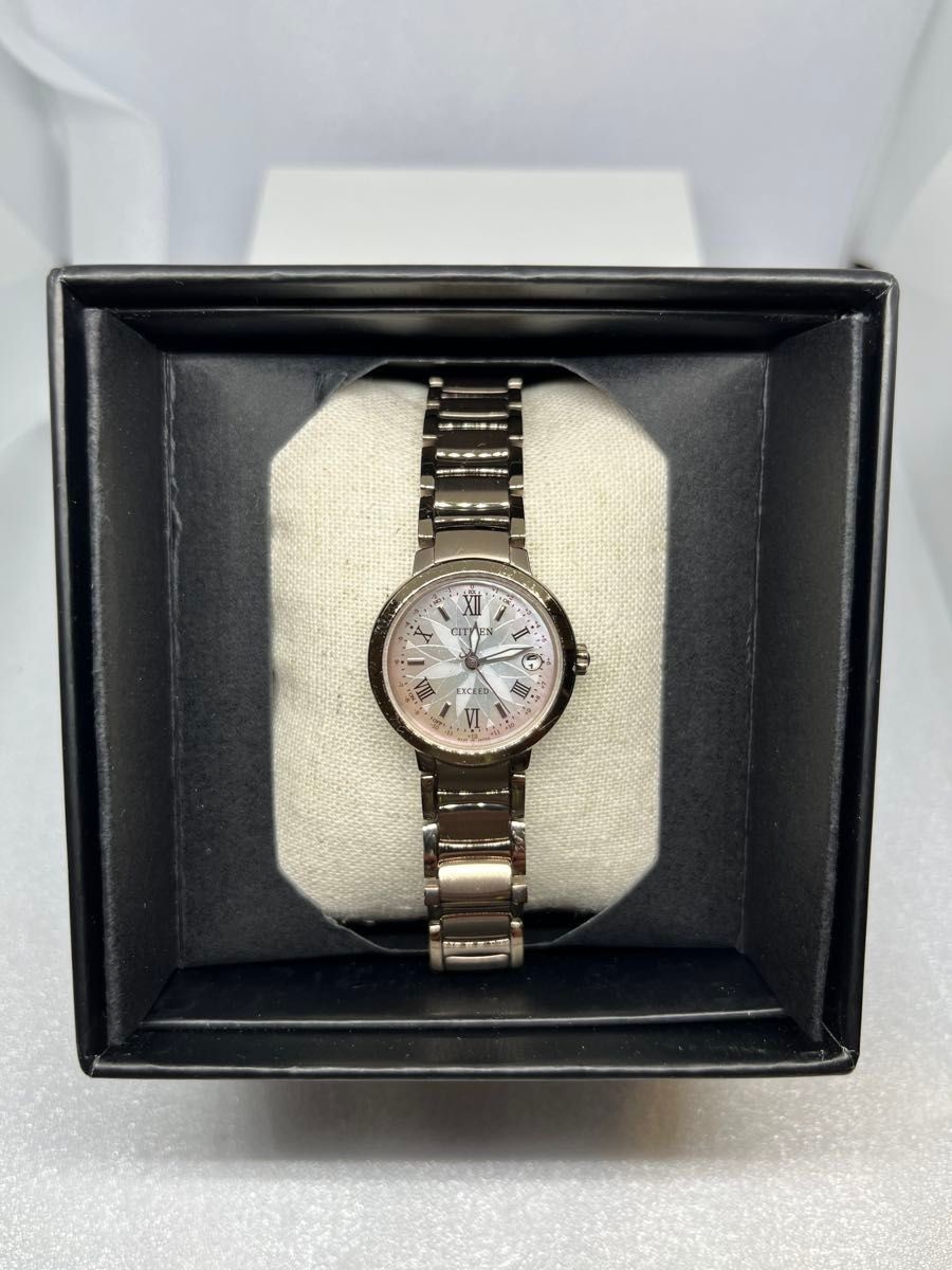Citizen Exceed ES9322-57W H060 Solar Radio Titanium Mother-of-Pearl Ladies