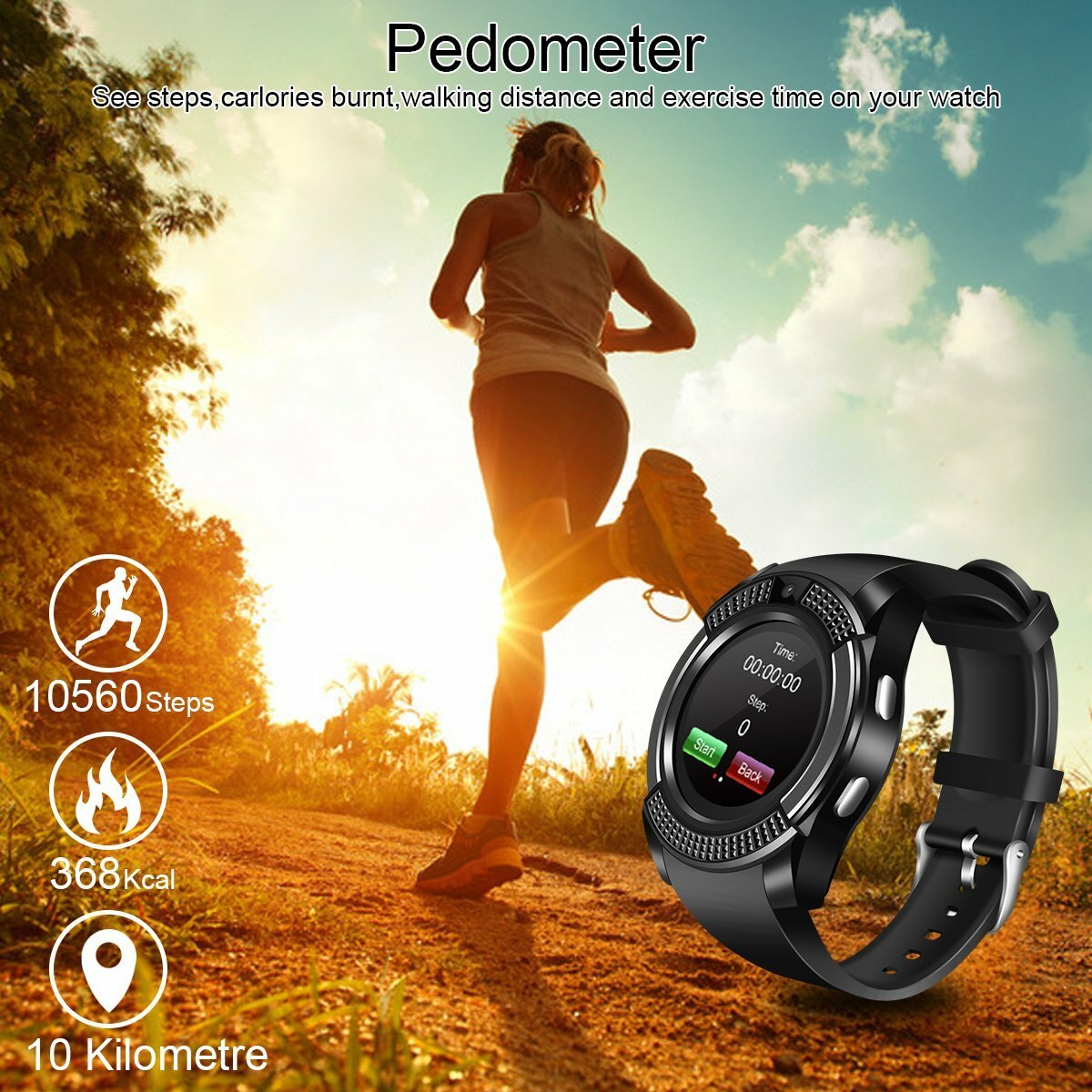 Sports Smart Watch Unlocked Phone Call Text for Android Men Women Watches