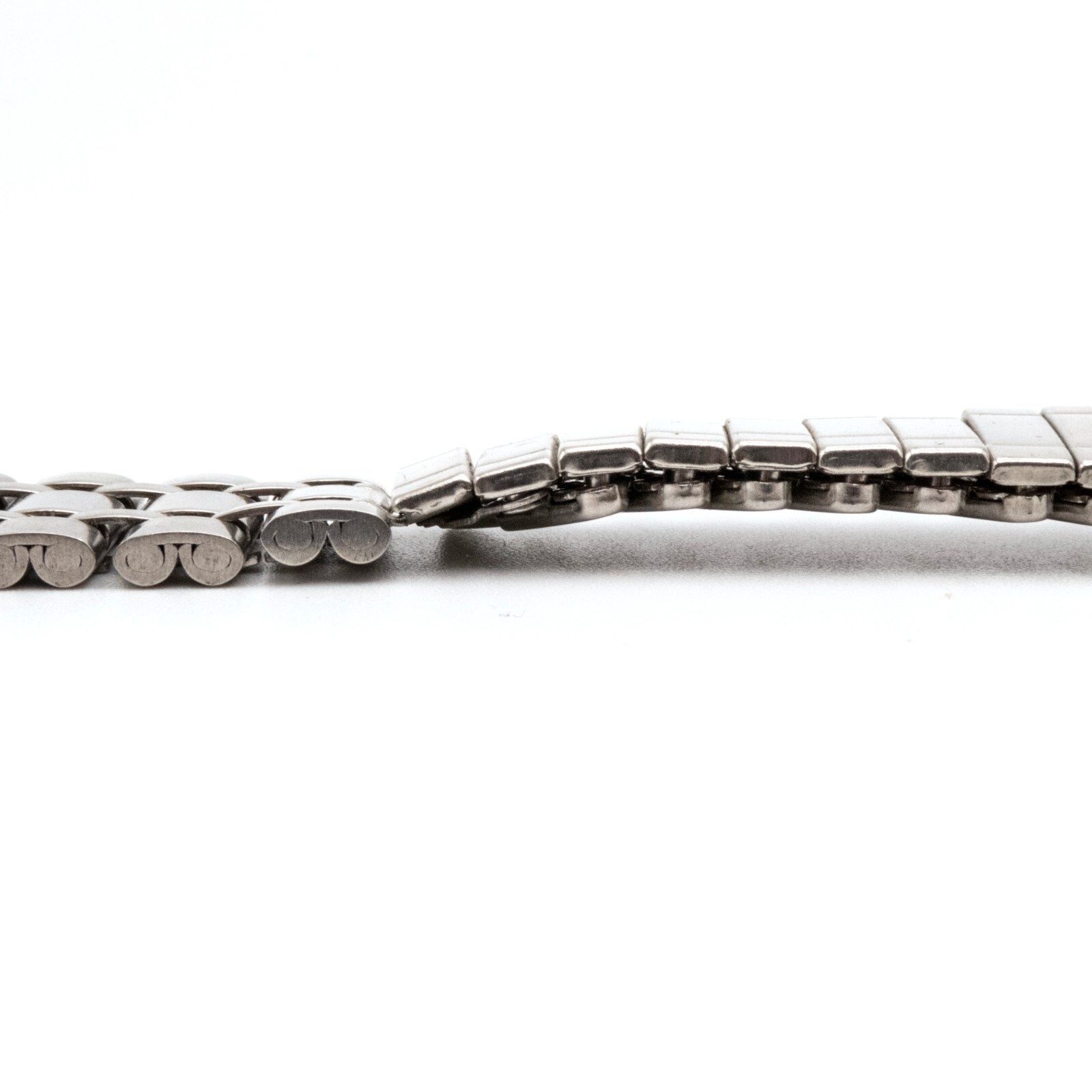Vintage 17.4 mm stainless steel wristwatch bracelet with center expansion