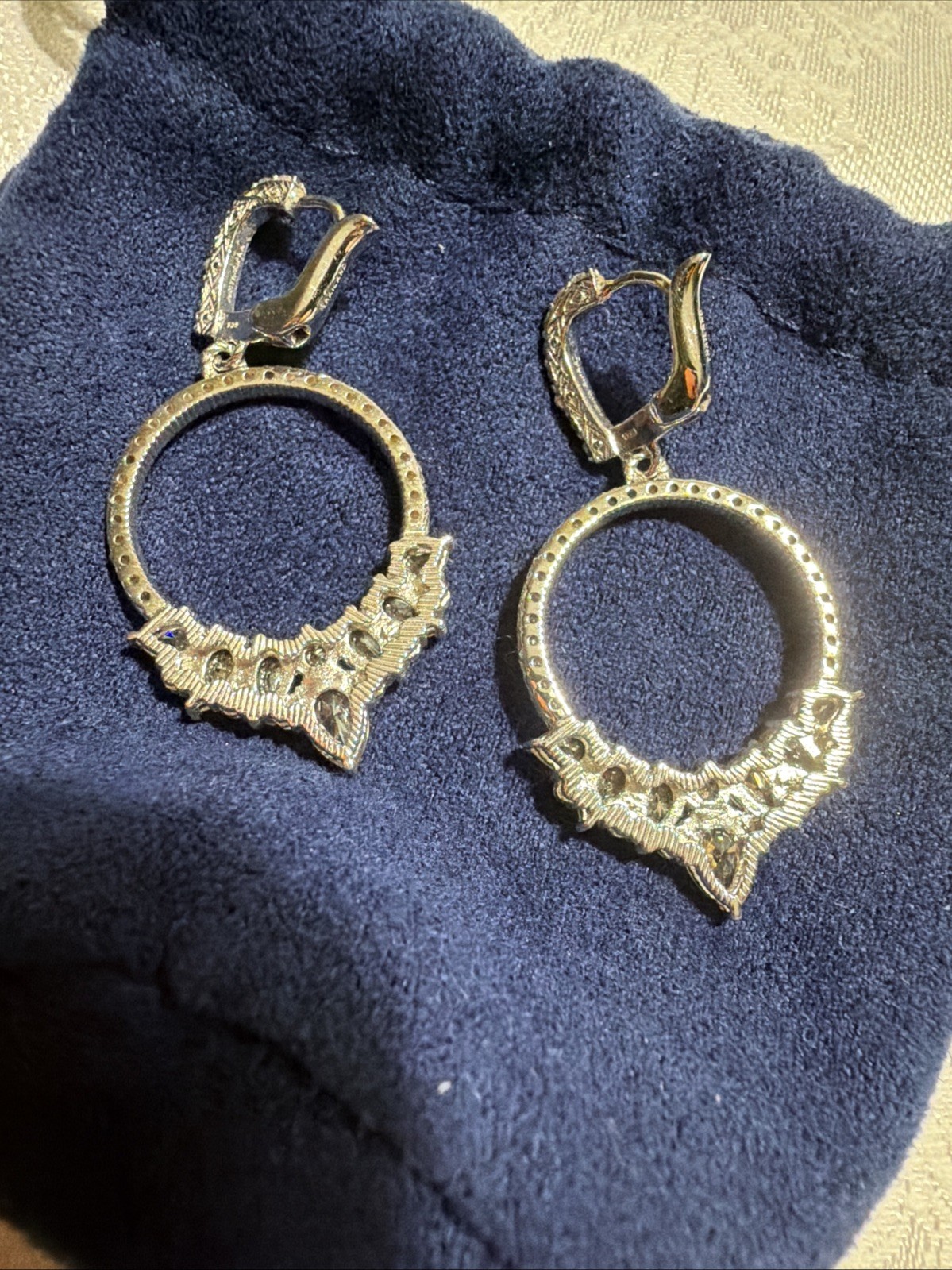 Judith Ripka Sterling Canary Diamonique Front Facing Hoop Earrings J347785 NWT