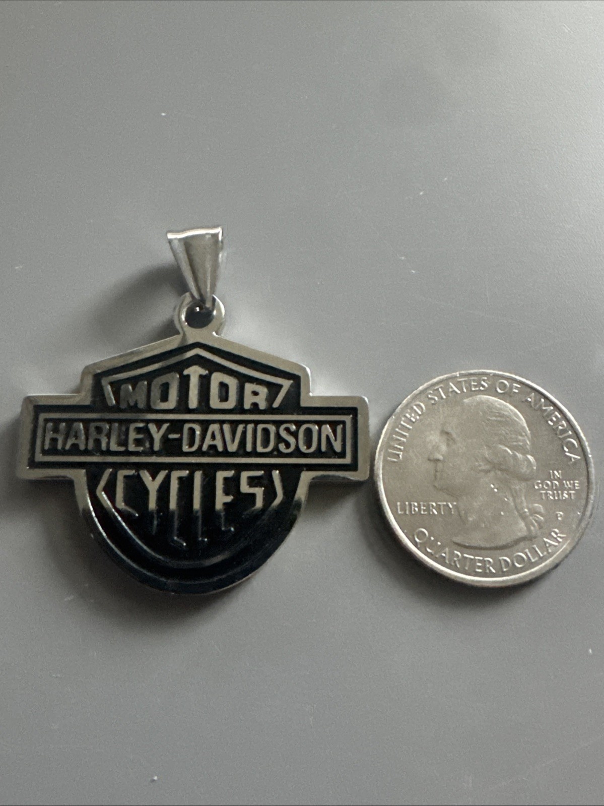 Harley Davidson Pendant Motorcycle Bike Cross 24 Inch Chain Stainless Steel