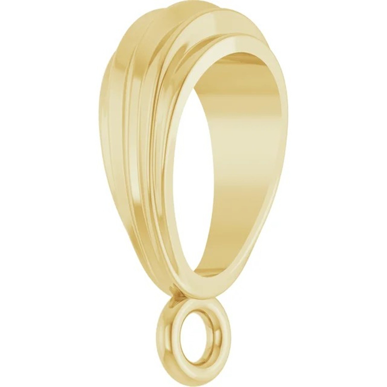 Pendant Bail 14K Yellow Gold Tapered Fluted Simplicity Closed Loop 3 Sizes USA