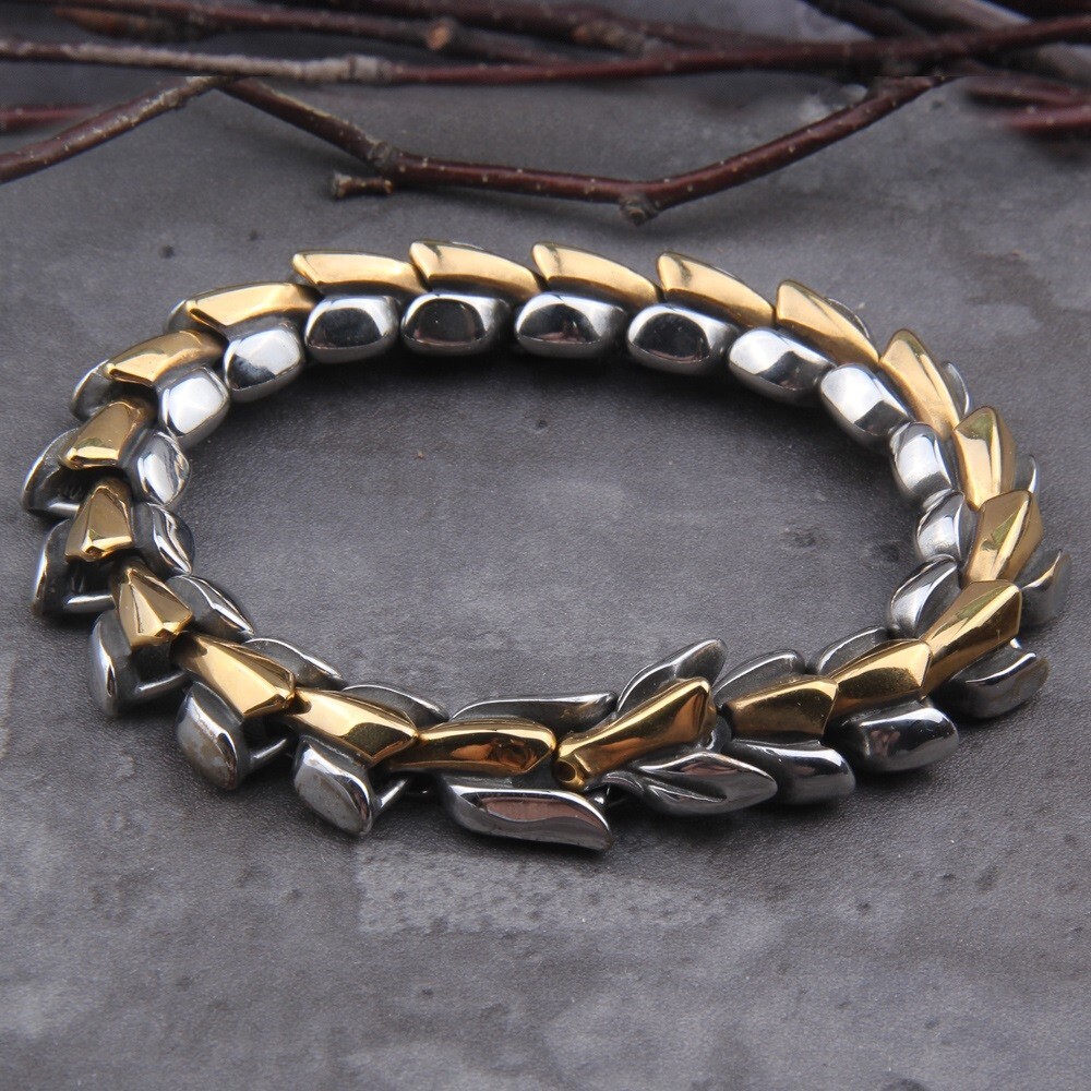 Viking Bracelet Ouroboros Vintage Punk Stainless Steel Fashion Jewelry For Mens