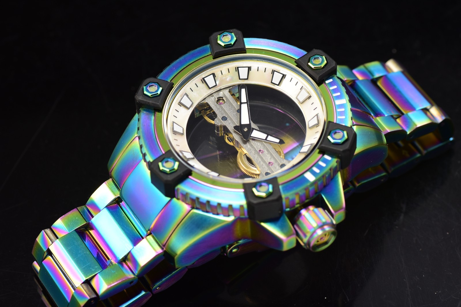 NEW Invicta Women 38mm Grand Diver Black MOP Dial IRIDESCENT Automatic Watch
