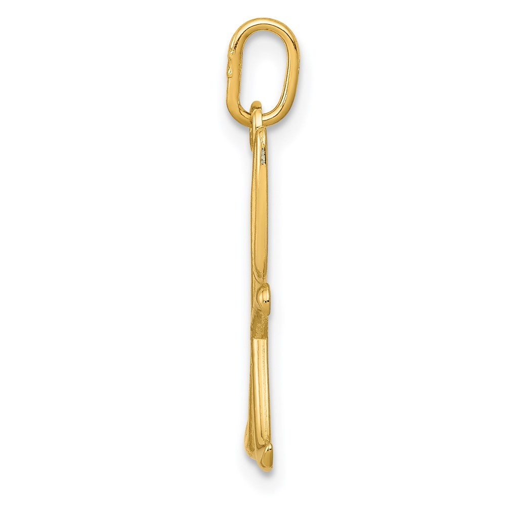 14k Yellow Gold Letter “K” Initial Charm Pendant 0.27g